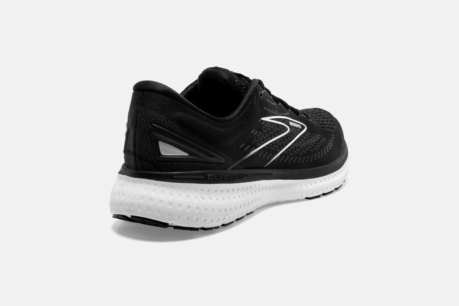 Glycerin 19 Road Brooks Running Shoes NZ Womens - Black/White - RGADCQ-240